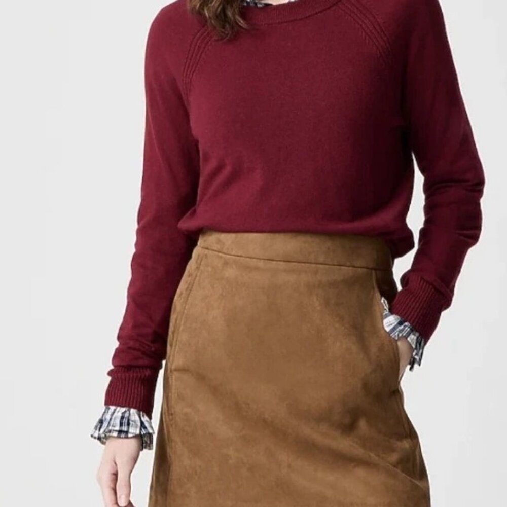 J. Crew Women's Size 2 Faux Suede A Line Mini Skirt New Brown